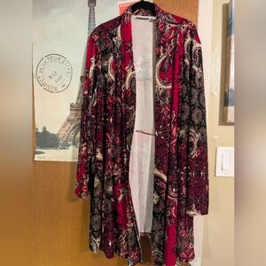 Rave Burgundy and Black Paisley Robe